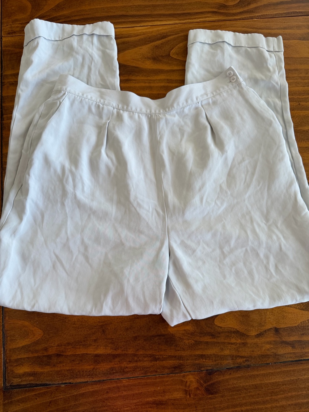 Jones New York Light Gray Women's Sz 16 100% Silk Pants Business Casual Coastal